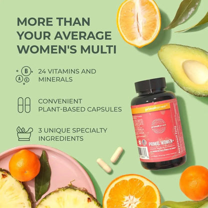 Primal Harvest Multivitamin for Women Vitamin A, Vitamin C, Vitamin D and E, Vitamin B12, B6, Biotin, Zinc Supplements - Maple Wellness Supplements