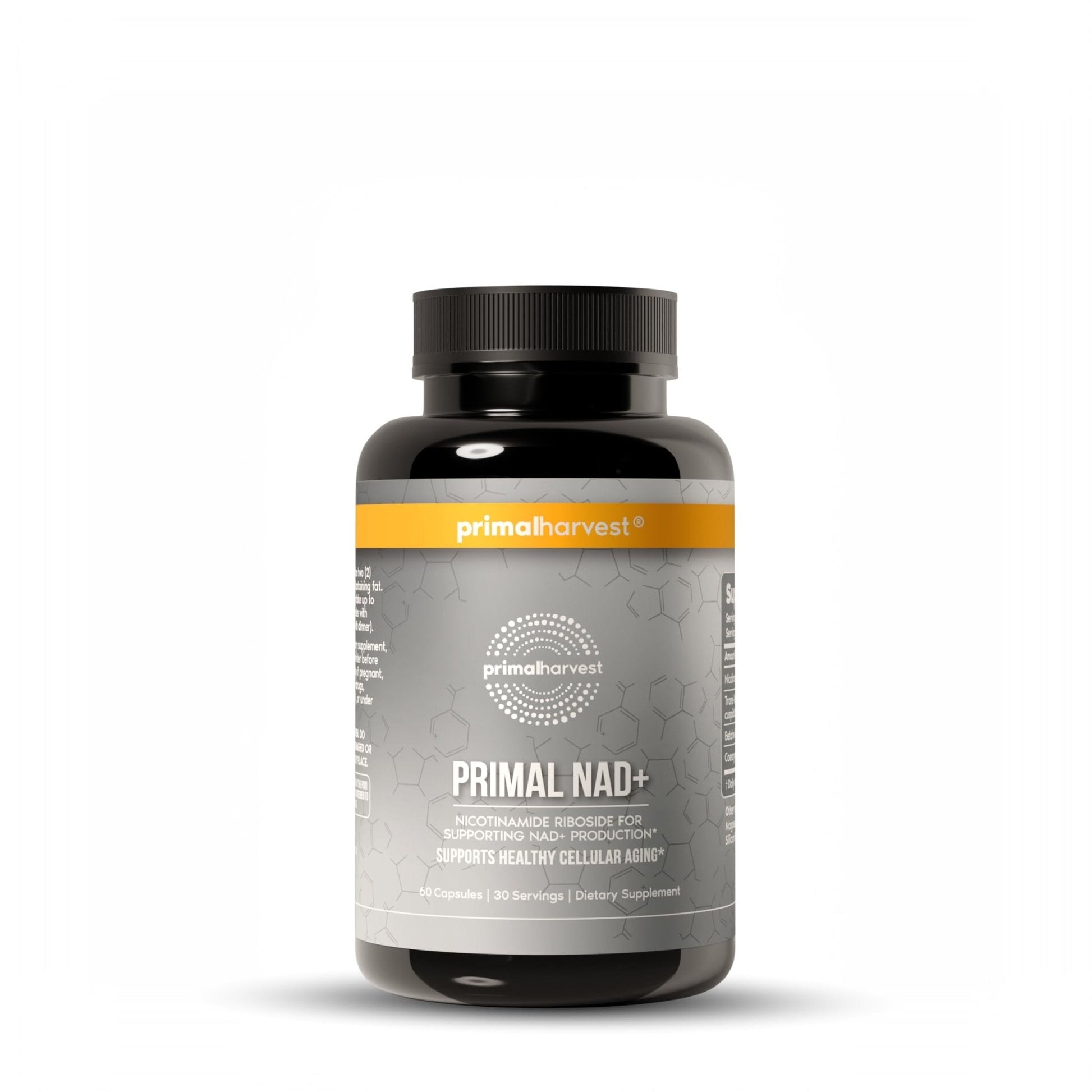 Primal Harvest NAD+ Supplement: Nicotinamide Riboside, Trans-Resveratrol, Betaine, CoQ10, NAD Supplements for Cellular Health, Energy, and Mitochondrial Support (60 Count (1 Pack) - Maple Wellness Supplements