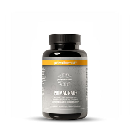 Primal Harvest NAD+ Supplement: Nicotinamide Riboside, Trans-Resveratrol, Betaine, CoQ10, NAD Supplements for Cellular Health, Energy, and Mitochondrial Support (60 Count (1 Pack) - Maple Wellness Supplements