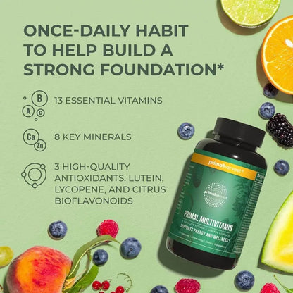 Primal Harvest Primal Multivitamin - Daily Multi-Vitamin Supplement with 21 Essential Vitamins & Minerals for Women & Men (2 Pack (30 Count)) - Maple Wellness Supplements