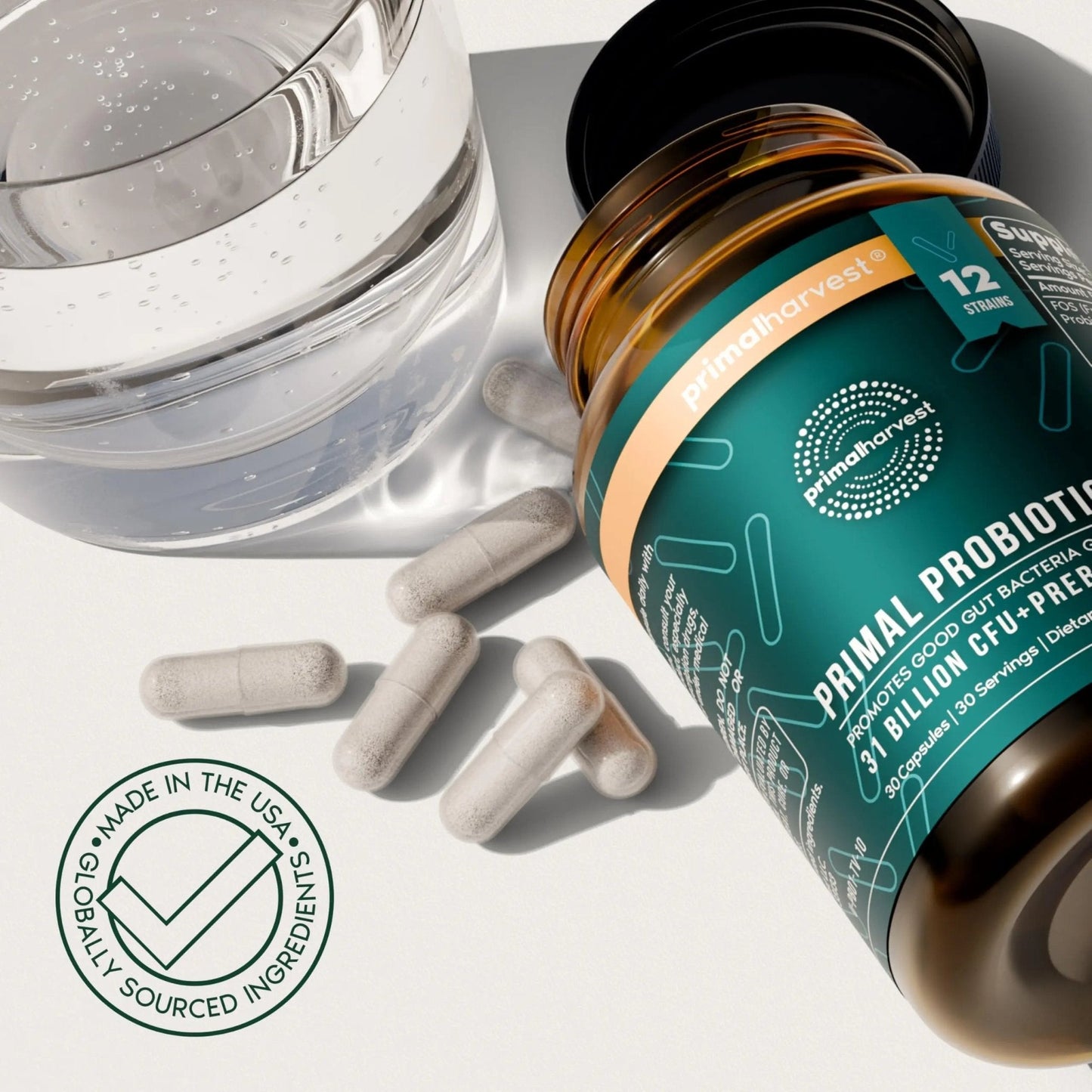 Primal Harvest Probiotics for Women and Men Shelf-Stable with Prebiotics Daily Supplement for Adults 60 Capsules (2 Pack) - Maple Wellness Supplements