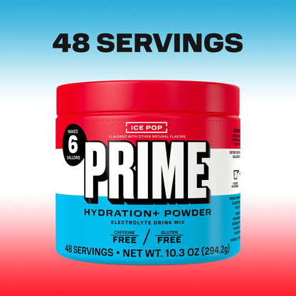 PRIME HYDRATION+ Electrolyte Powder, Ice Pop, Sugar Free Hydration Drink Mix with Potassium, Magnesium & B Vitamins to Replenish Fluids, - Maple Wellness Supplements