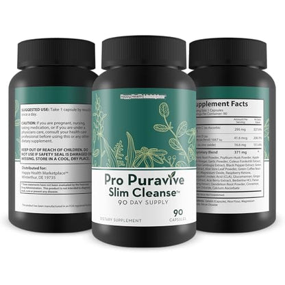 Pro Puravive Slim Cleanse - 90 Day Supply - Our Best Gentle Full Body Detox Cleanse - Maple Wellness Supplements