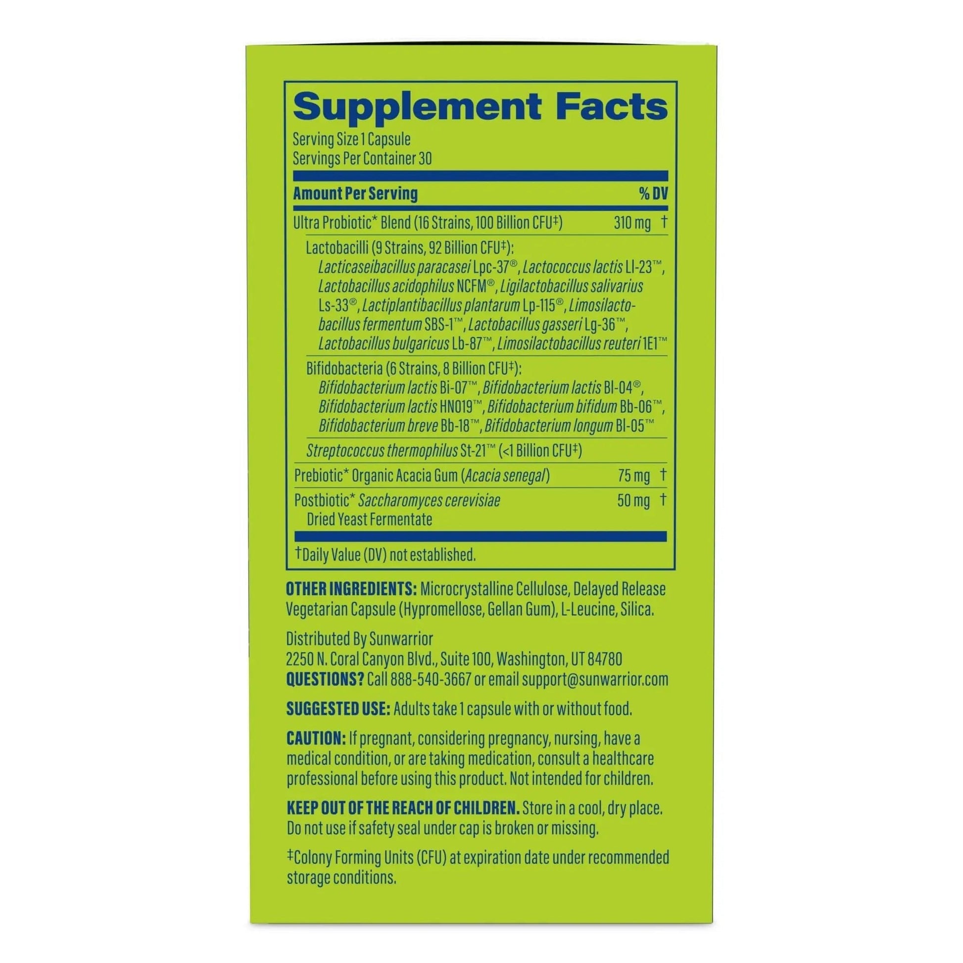 Probiotic for Gut Health 100 Billion CFU Probiotics Supplement Capsules 16 Strains Prebiotics + Postbiotics for Gut Immune & Colon Health Energy & Endurance Support Soy-Free Non-GMO 30 Capsule Serving - Maple Wellness Supplements