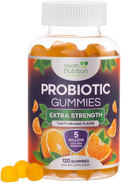 Probiotic Gummies - Advanced Multi-Strain Probiotic Formula - Gut & Digestive Health Support Gummy - Bacillus Coagulans 5 Billion CFU Per Serving, Daily Acidophilus Probiotics Supplement - 120 Gummies - Maple Wellness Supplements