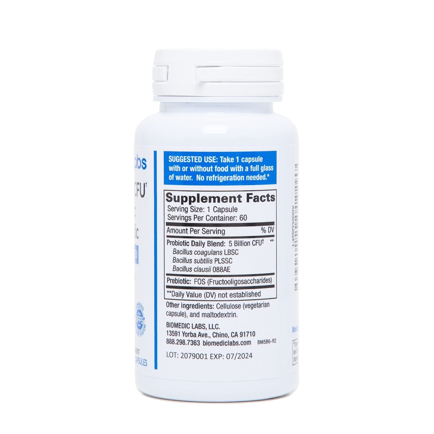 Probiotic Rx: 5 Billion CFU – Probiotic + Prebiotic - Spore-Based – 60-Day Supply - SBO - Supports Immune & Gut Health - Soil-Based Organisms - No Refrigeration Required - Maple Wellness Supplements