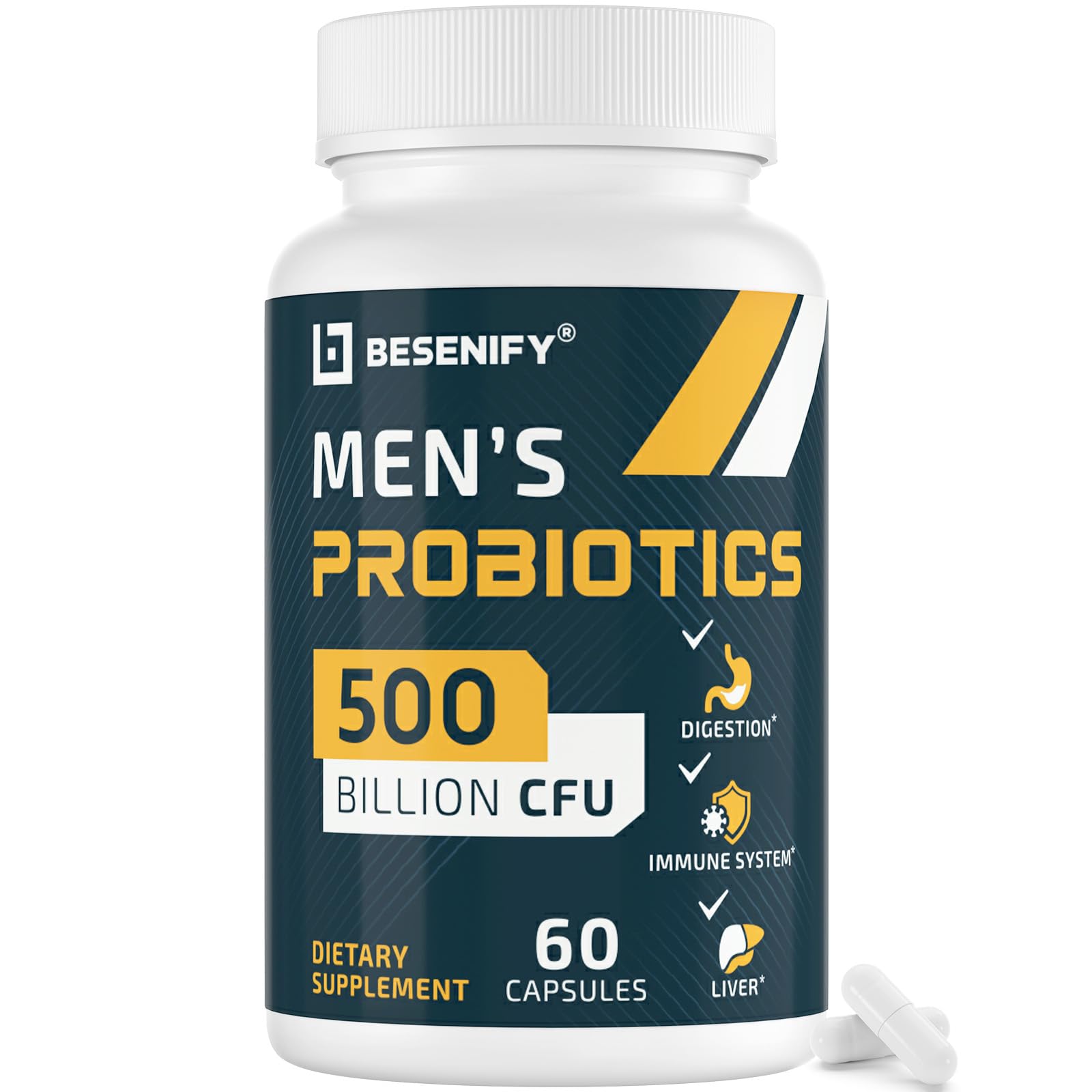 Probiotics for Men, 500 Billion CFUs & 12 Strains, Men's Probiotic with Turmeric, Cranberry, Goji - Probiotics for Digestive Health, Immune, Stomach, - Maple Wellness Supplements