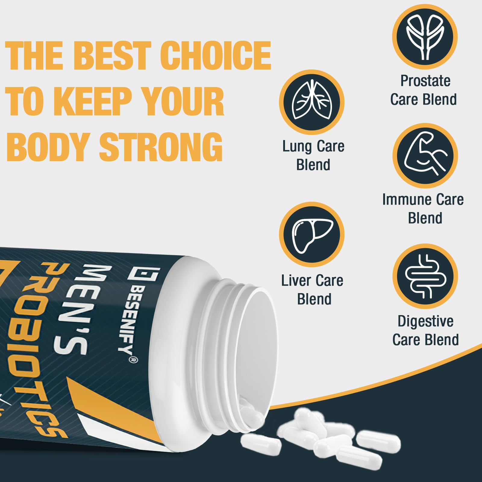 Probiotics for Men, 500 Billion CFUs & 12 Strains, Men's Probiotic with Turmeric, Cranberry, Goji - Probiotics for Digestive Health, Immune, Stomach, - Maple Wellness Supplements