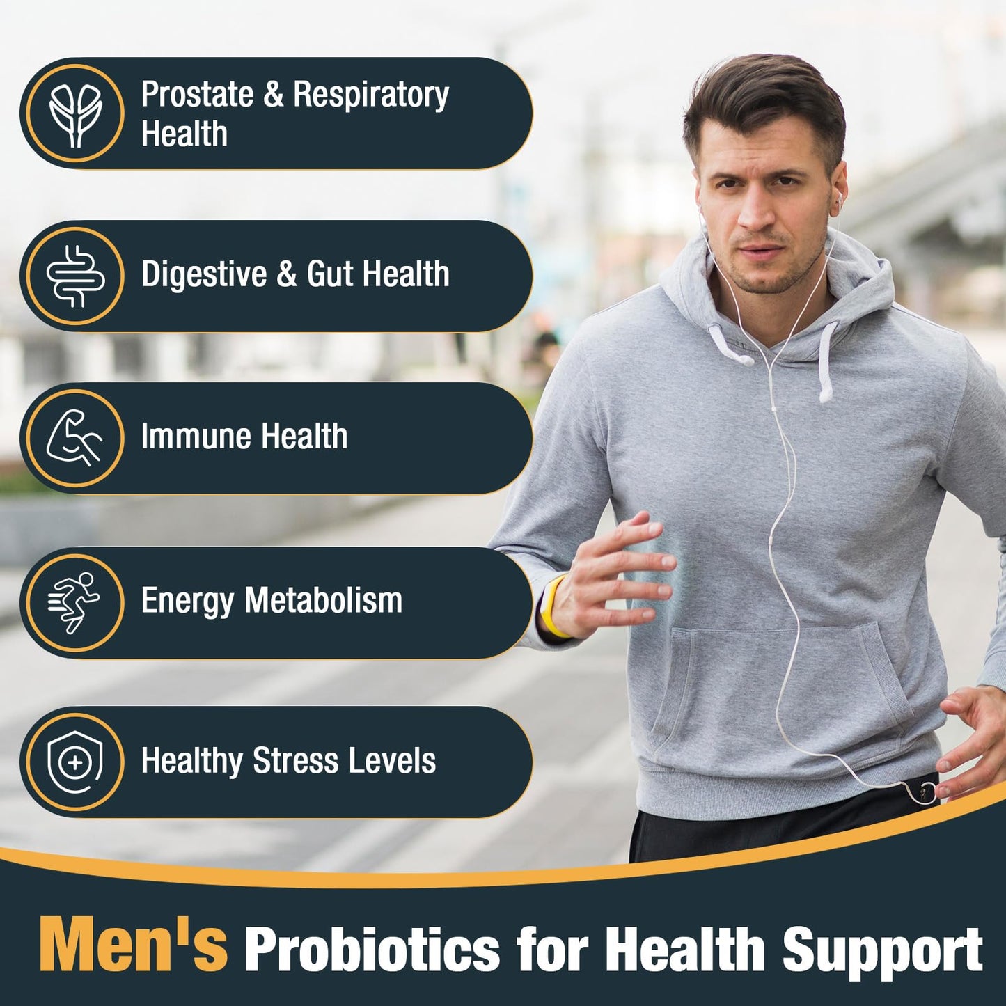 Probiotics for Men, 500 Billion CFUs & 12 Strains, Men's Probiotic with Turmeric, Cranberry, Goji - Probiotics for Digestive Health, Immune, Stomach, - Maple Wellness Supplements