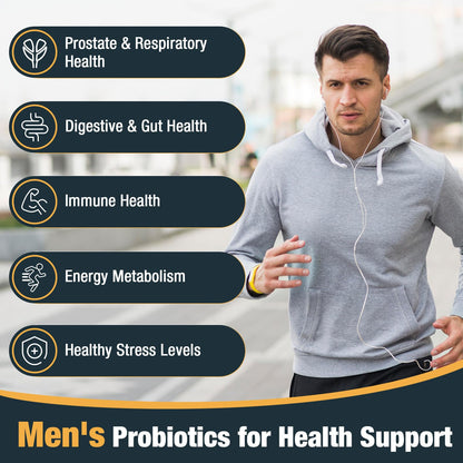 Probiotics for Men, 500 Billion CFUs & 12 Strains, Men's Probiotic with Turmeric, Cranberry, Goji - Probiotics for Digestive Health, Immune, Stomach, - Maple Wellness Supplements