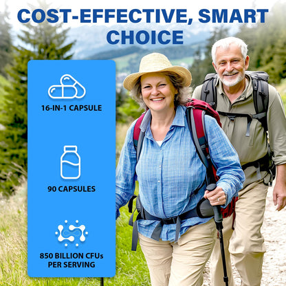 Probiotics for Men, Advanced 50+ Mens Probiotic, Comprehensive Gut & Energy Support with 850 Billion CFU, 1800mg Prebiotics Fiber – Tailored Wellness mens probiotics - Maple Wellness Supplements