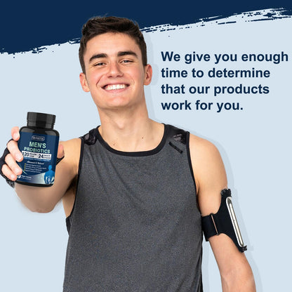 Probiotics for Men Digestive Health, 120 Billion CFUs Mens Probiotic with Digestive Enzymes & Prebiotics & Saw Palmetto & Cranberry for Gut, Prostate & Urinary - Maple Wellness Supplements