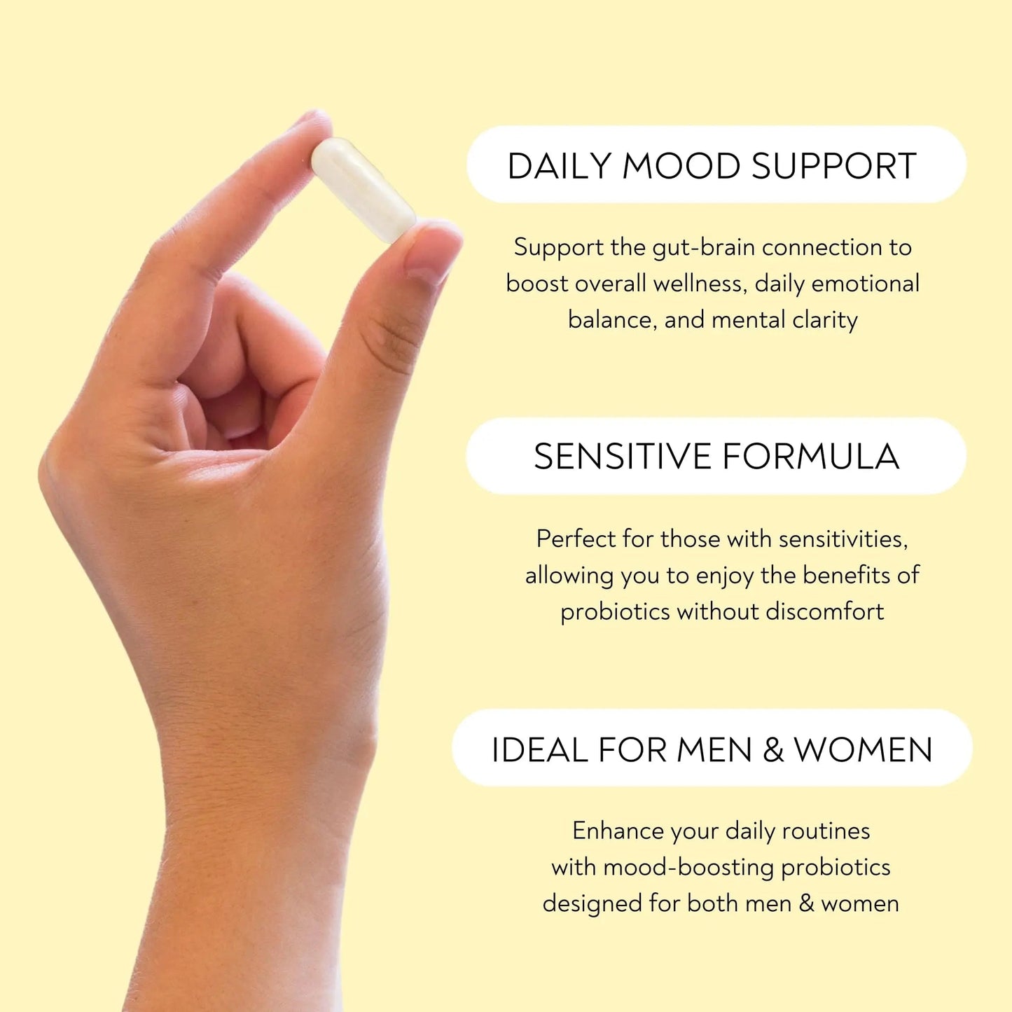 Probiotics - Mood Super Strains Probiotic - Naturally Supports Digestion & Mood - Histamine-Free Probiotics w/ L Rhamnosus GG, Shelf Stable Probiotic Supplement, 60 Day Supply, Non-GMO, VEGAN - Maple Wellness Supplements