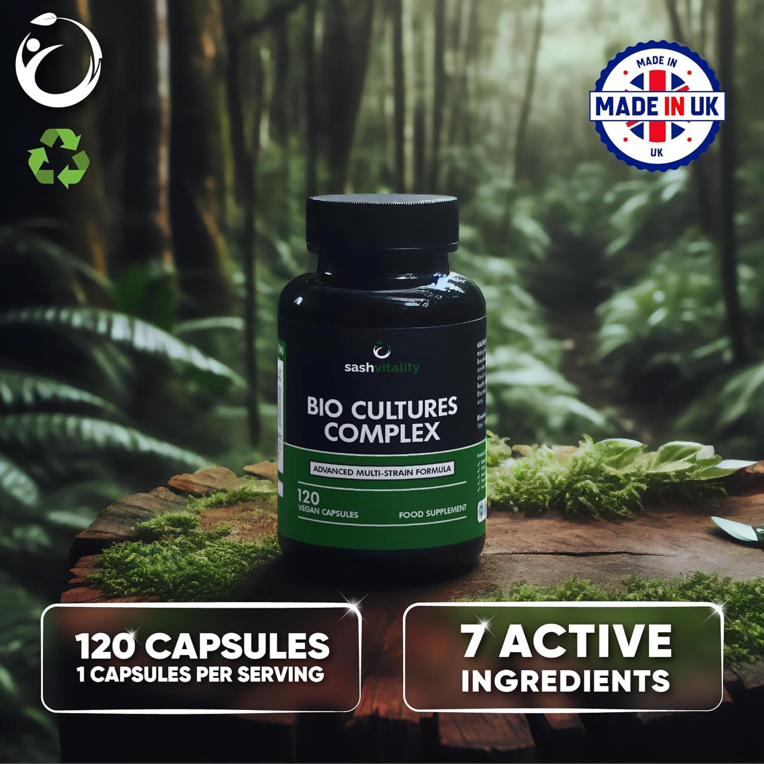 Probiotics & Prebiotics | 435 Billion CFU | Bio Cultures Complex | 120 Vegetarian Capsules for Women & Men - Lactobacillus Acidophilus, Bifidobacterium - Maple Wellness Supplements