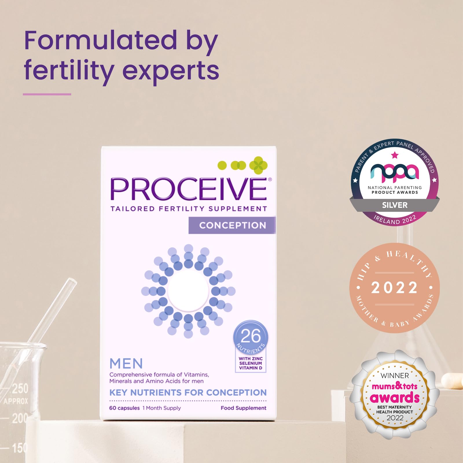 Proceive® Men Fertility Supplement for Conception - Vitamins & Minerals for Men Trying - Maple Wellness Supplements