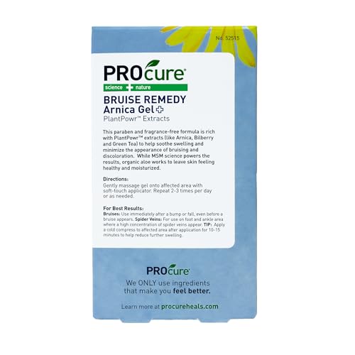 PROcure Arnica & MSM Bruise Remedy Gel – Paraben-Free, Unscented Arnica Montana Gel for Bruising, Spider Veins & Skin Discoloration – 2 Pack - Maple Wellness Supplements
