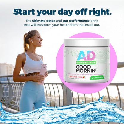 Project AD Life Good Morning Detox and Performance Drink, Naturally Flavored and Formulated with L-GLutamine, Apple Cider Vinegar, - Maple Wellness Supplements