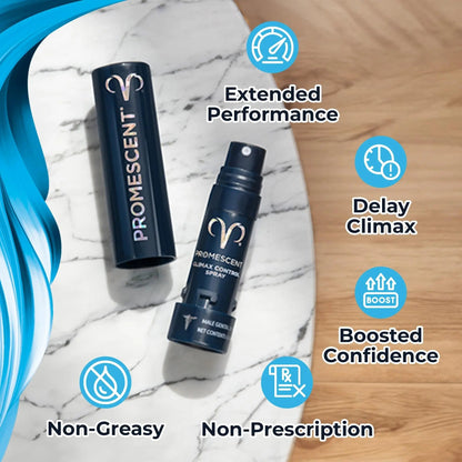 Promescent Desensitizing Delay Spray for Men (2.6 ml) to Help You Last Longer in Bed + Delay Wipes (7 Count) Sexual Enhancer with Extended Climax Control with Benzocaine - Maple Wellness Supplements