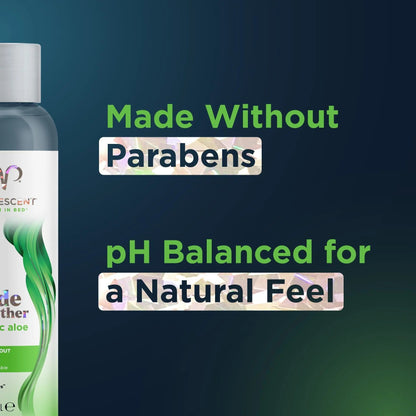 Promescent Natural Lube with Organic Ingredients, Premium Aloe Vera Lubricant Gel for Couples, Condom Compatible, Long-Lasting, Water Based Lube (4 oz) - Maple Wellness Supplements