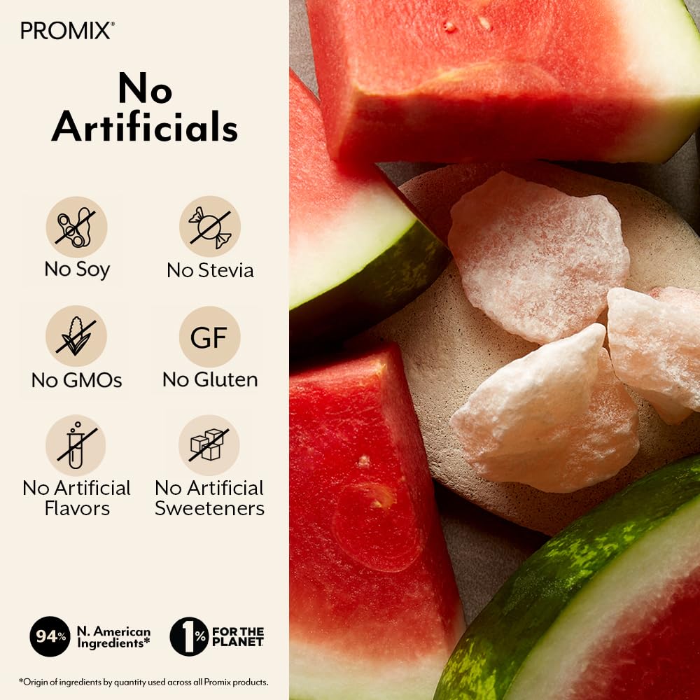 ProMix Nutrition Electrolytes Powder Hydration Packets - Himalayan Pink Salt, Magnesium, Potassium, Vitamin C - Salted Watermelon, - Maple Wellness Supplements