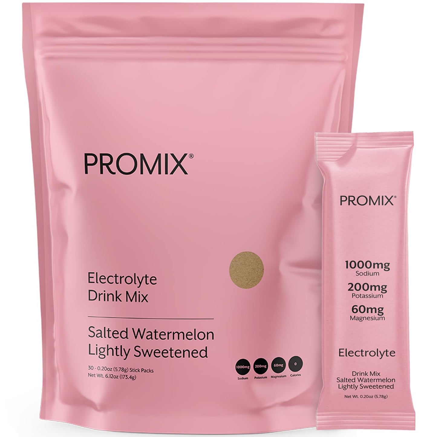 ProMix Nutrition Electrolytes Powder Hydration Packets - Himalayan Pink Salt, Magnesium, Potassium, Vitamin C - Salted Watermelon, - Maple Wellness Supplements