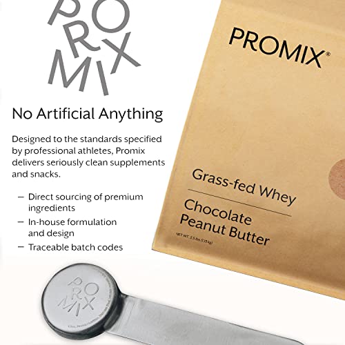 Promix Whey Protein Powder, Chocolate Peanut Butter - 2.5lb Bulk - Grass-Fed & 100% - Maple Wellness Supplements