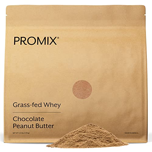 Promix Whey Protein Powder, Chocolate Peanut Butter - 2.5lb Bulk - Grass-Fed & 100% - Maple Wellness Supplements