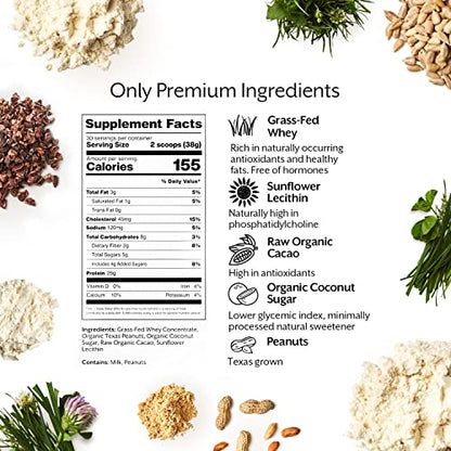 Promix Whey Protein Powder, Chocolate Peanut Butter - 2.5lb Bulk - Grass-Fed & 100% - Maple Wellness Supplements