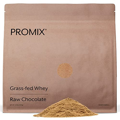 Promix Whey Protein Powder, Raw Chocolate - 2.5lb Bulk - Grass-Fed & 100% All - Maple Wellness Supplements