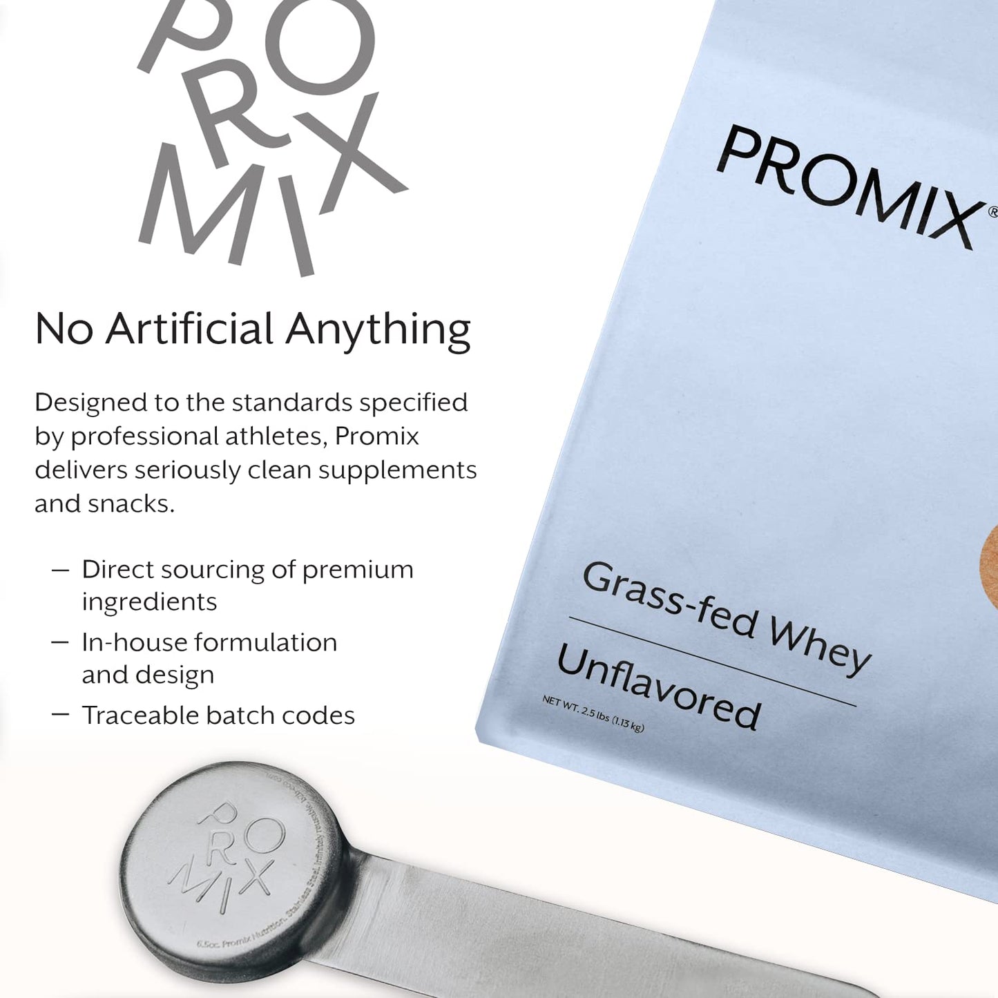 Promix Whey Protein Powder, Unflavored - 5lb Bulk - Grass-Fed & 100% All Natural - Maple Wellness Supplements