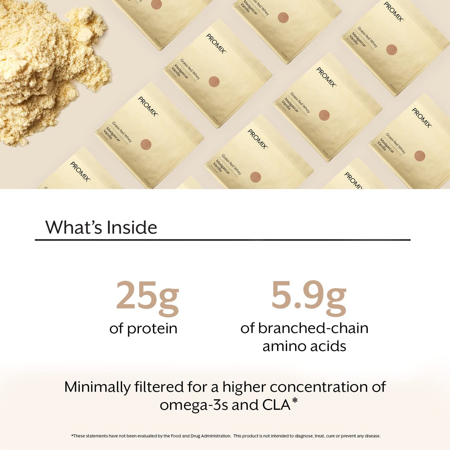 Promix Whey Protein Powder, Vanilla - 2.5lb Bulk - Grass-Fed & 100% All Natural - Maple Wellness Supplements