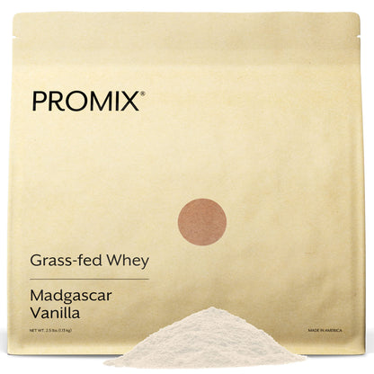 Promix Whey Protein Powder, Vanilla - 2.5lb Bulk - Grass-Fed & 100% All Natural - Maple Wellness Supplements