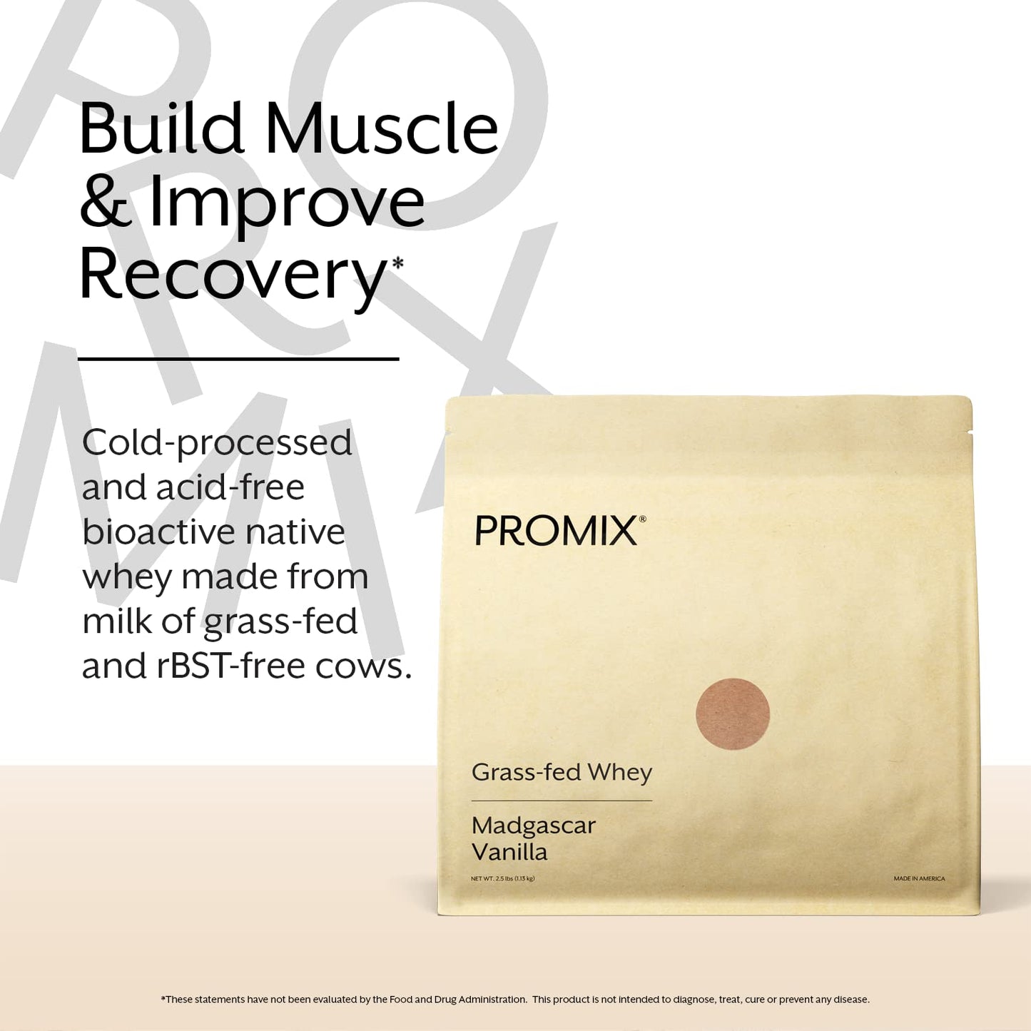 Promix Whey Protein Powder, Vanilla - 5lb Bulk - Grass-Fed & 100% All Natural - Maple Wellness Supplements