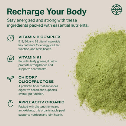 Proper, The Greens Daily Boost Organic Greens Powder. Whole Food, Apple Flavour Veggie Powder Superfood with Wheatgrass, Spirulina, Chlorella, Probiotics. - Maple Wellness Supplements