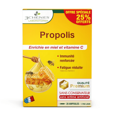 Propolis ampoules LES 3 CHENES 15 ampoules + 5 free - Maple Wellness Supplements