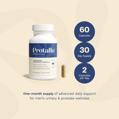 Protaflo Prostate Supplements for Men - Supports Urinary Flow & Bladder Control | Probiotics + Black Walnut, Nettle, Turmeric, Lycopene, Pumpkin Seed - Maple Wellness Supplements