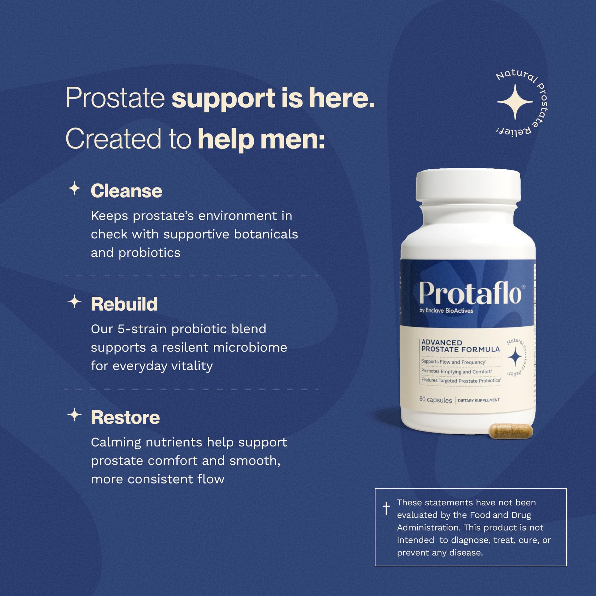 Protaflo Prostate Supplements for Men - Supports Urinary Flow & Bladder Control | Probiotics + Black Walnut, Nettle, Turmeric, Lycopene, Pumpkin Seed - Maple Wellness Supplements
