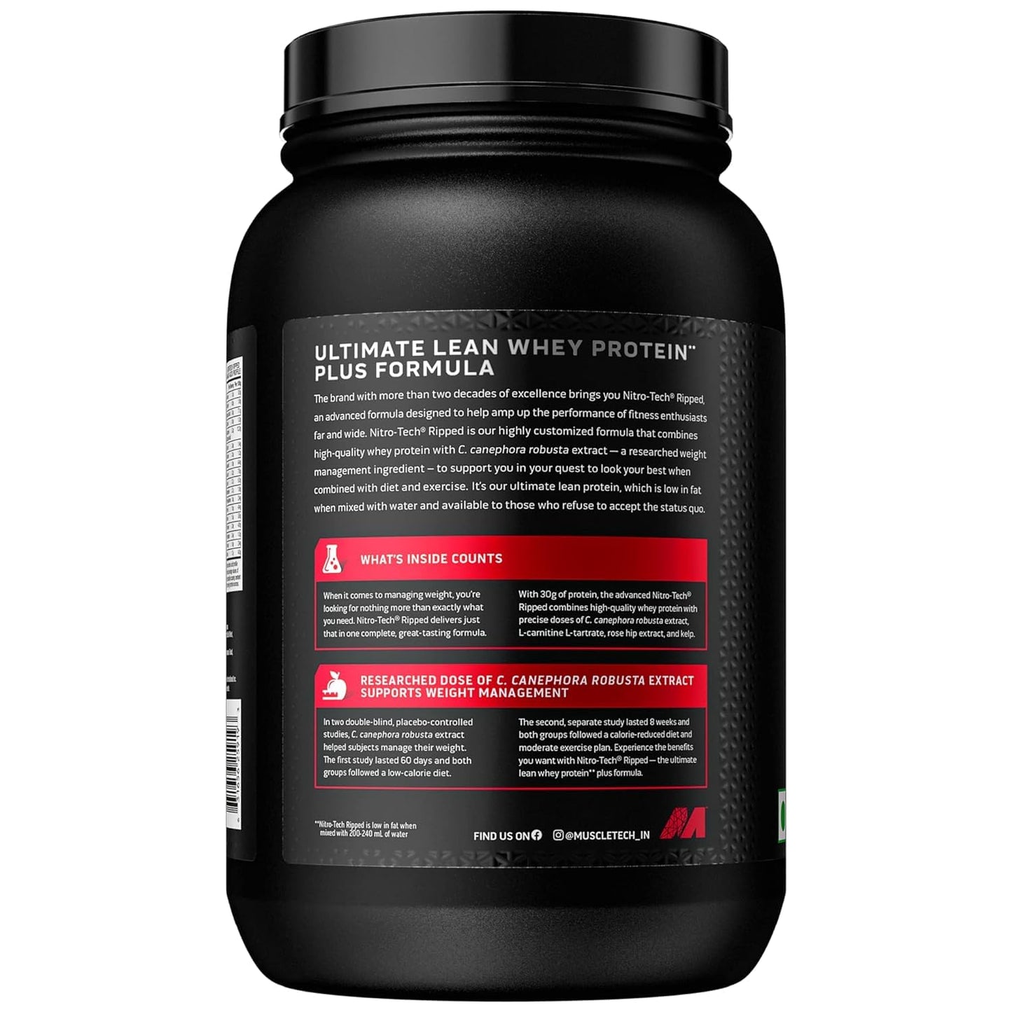 Protein Powder for Weight Loss |MuscleTech Nitro-Tech Ripped |Whey Protein Powder - Maple Wellness Supplements