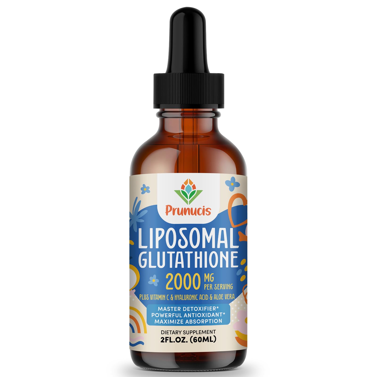 Prunucis 2000MG Liposomal Glutathione Liquid, 98% Absorption, Active Form L-Glutathione Supplement, - Maple Wellness Supplements