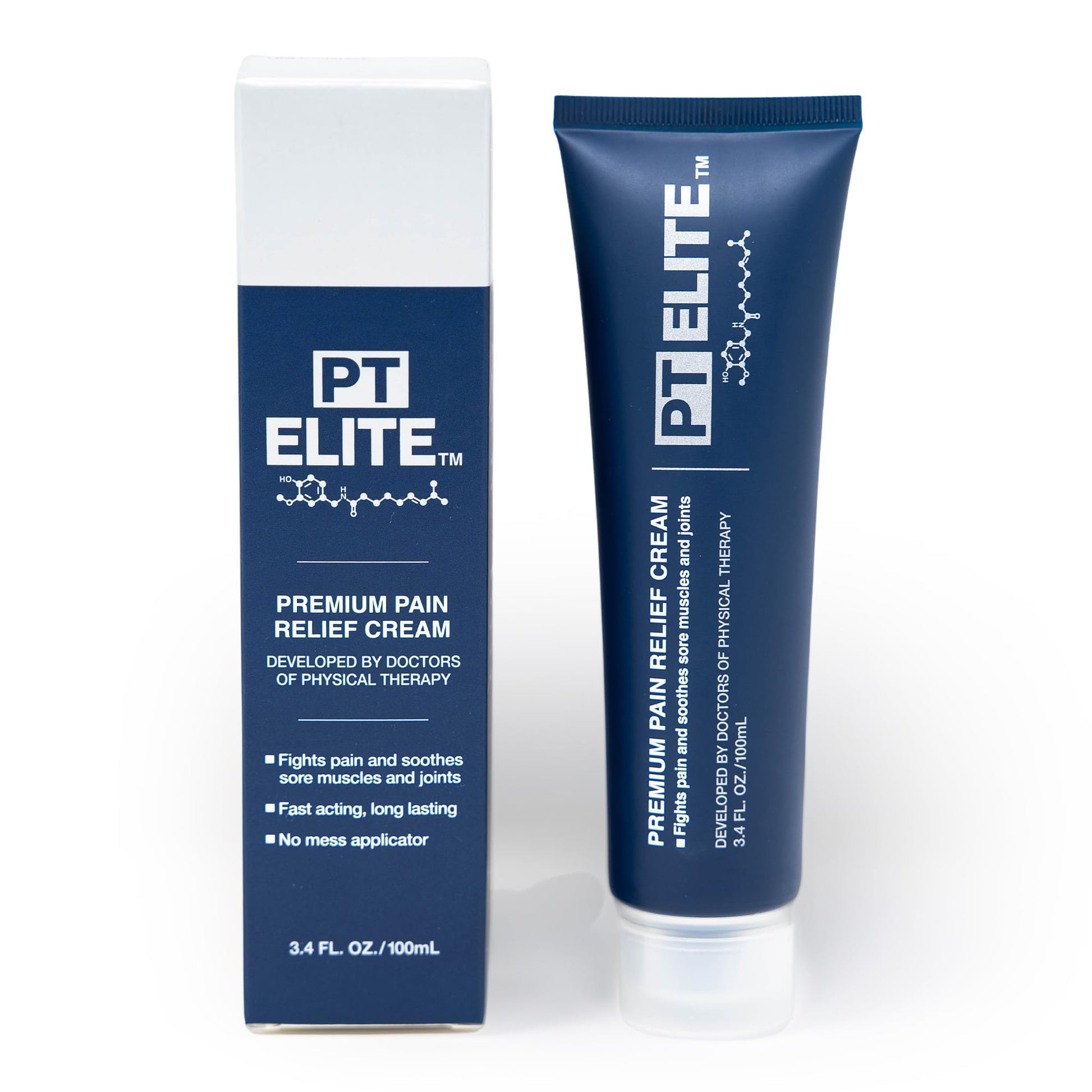 PT Elite Premium Pain Relief Cream, with Capsaicin, Menthol & Arnica, Arthritis, Knee, & Back Pain Relief, Soothes Sore Muscles & Joints, Reduces Stiffness, Non-Greasy, Topical Analgesic, 3.4 oz - Maple Wellness Supplements