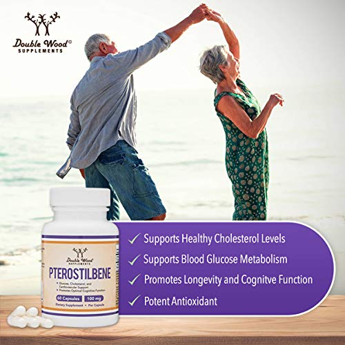 Pterostilbene Supplement 100mg Capsules (Third Party Tested) Manufactured in The USA - Maple Wellness Supplements