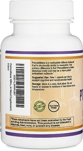 Pterostilbene Supplement 100mg Capsules (Third Party Tested) Manufactured in The USA - Maple Wellness Supplements