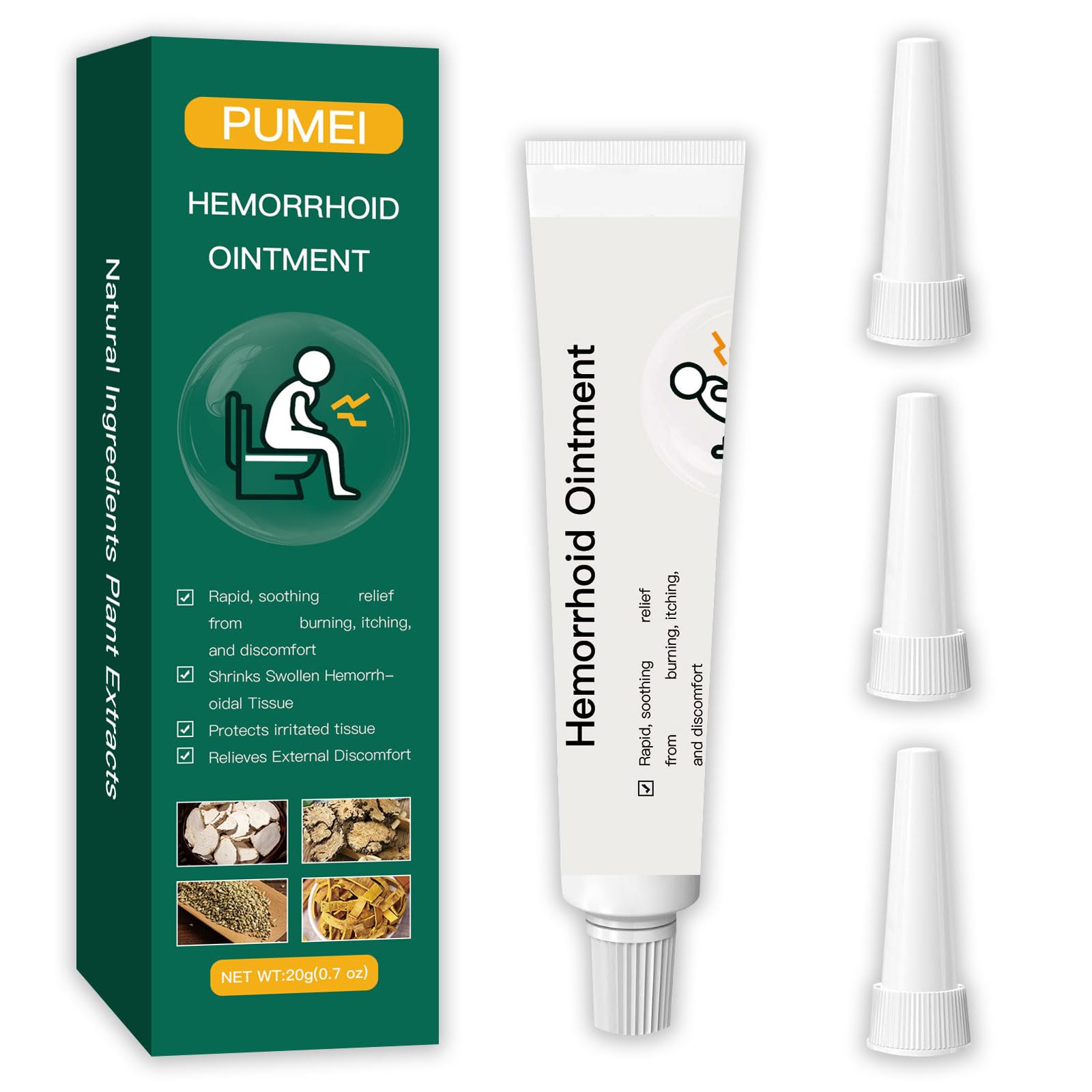 Pumei Hemorrhoid Cream,Herbal Hemorrhoid Ointment,Massage Hemorrhoids Ointment,for Men and Women Herbal Hemorrhoids Cream - Maple Wellness Supplements