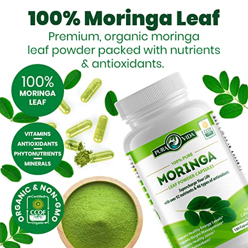 PURA VIDA MORINGA Moringa Capsules Single Origin Organic Moringa Powder. Moringa - Maple Wellness Supplements