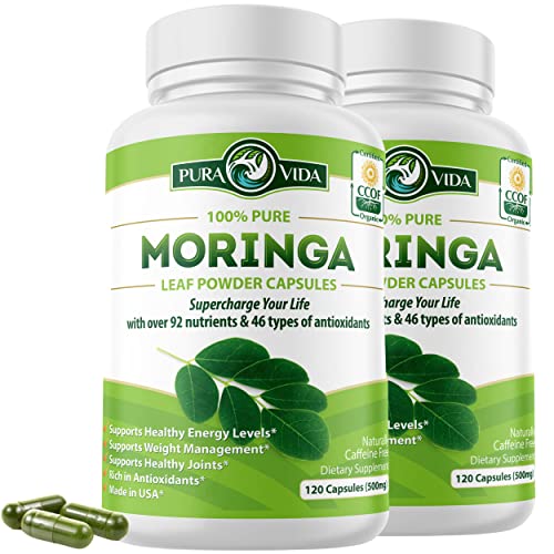 PURA VIDA MORINGA Moringa Capsules Single Origin Organic Moringa Powder. Moringa - Maple Wellness Supplements