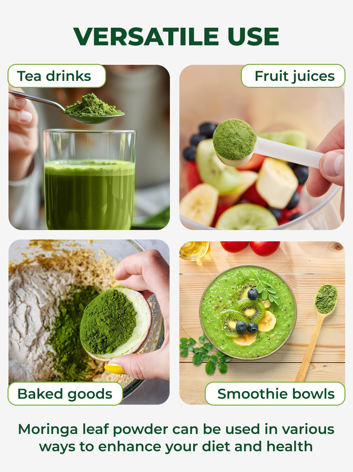PURA VIDA MORINGA Organic Moringa Powder, Premium 100% Leaf Powder Single Origin - USDA Organic Moringa Oleifera Leaf - Maple Wellness Supplements