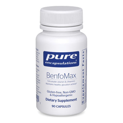 Pure Encapsulations BenfoMax 90's - 200 mg Benfotiamine - Vitamin B1 Thiamin Supplement - Supports Heart & Metabolism Health - Maple Wellness Supplements