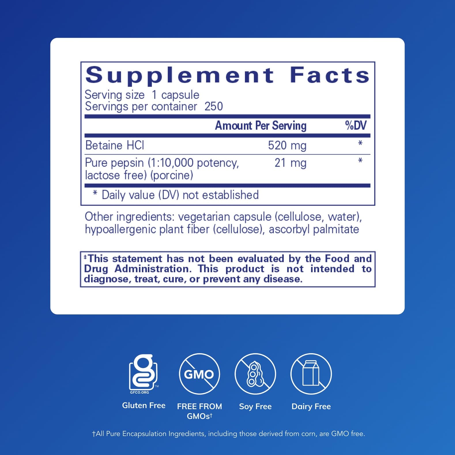 Pure Encapsulations Betaine HCl Pepsin - Digestive Enzymes Supplement for Digestion Aid & Support, Stomach Acid & Nutrient Absorption* - Maple Wellness Supplements