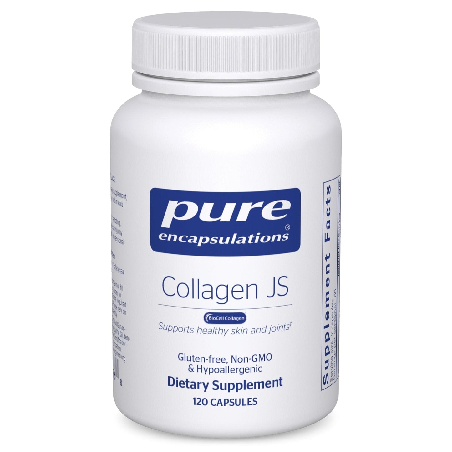 Pure Encapsulations Collagen JS - Skin & Joint Health* - 1,000 mg Hydrolyzed Biocell Collagen - Gluten Free & Non-GMO - 120 Capsules - Maple Wellness Supplements