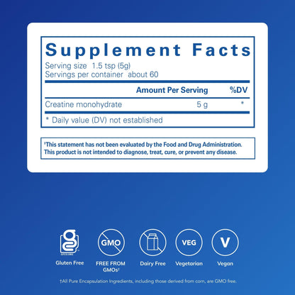 Pure Encapsulations Creatine - Creatine Supplement - Muscle Strength, Performance & Recovery - Pre-Workout Recovery Powder - Gluten-Free, Non-GMO - Maple Wellness Supplements